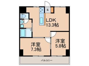 エバーライフ箱崎　第３（403）の物件間取画像